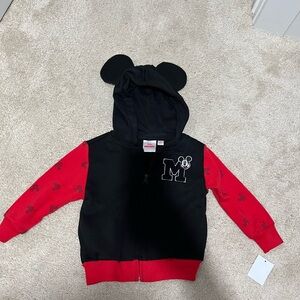 Disney Mickey Mouse Toddler Hoodie - 18 Months Black and Red